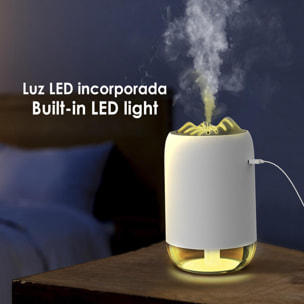 Mini humidificador de 260 ml con luz led ambiental.