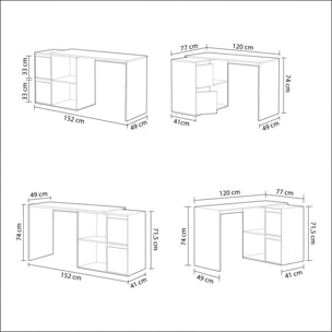 Mesa de escritorio multiposición Spacio Blanco Artik (Blanco Mate)