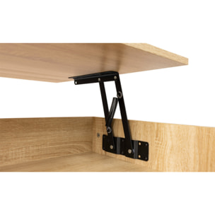 Table basse Tania avec plateau relevable - Bois - Noir