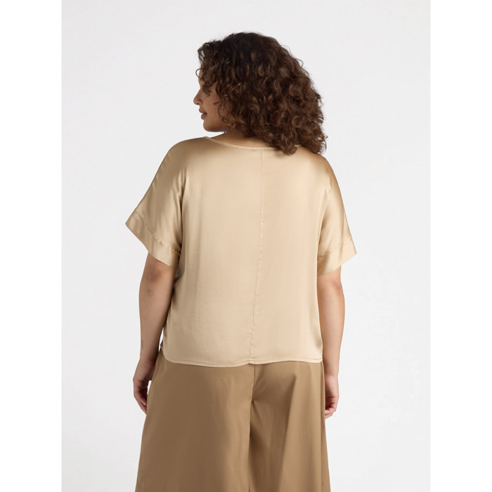 Fiorella Rubino - Blusa de raso - Beige