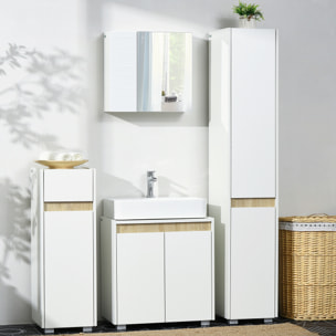 Armario Alto de Baño de 5 Niveles con Estantes Ajustables 30x33x165 cm Blanco