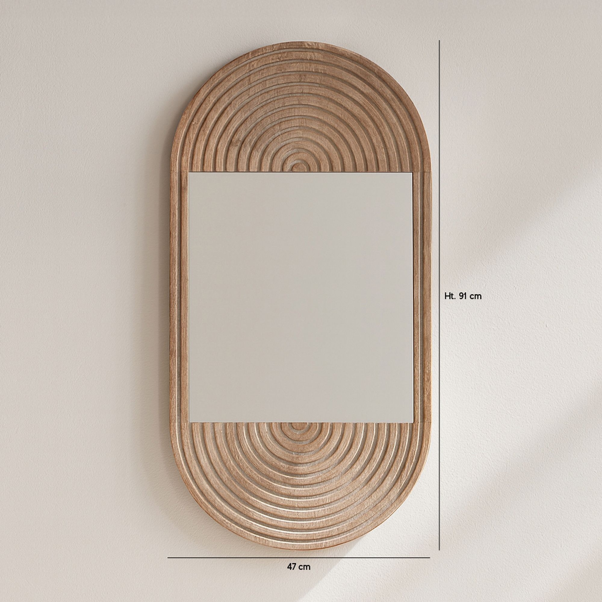 Miroir en pin recyclé h91cm KRISTEN