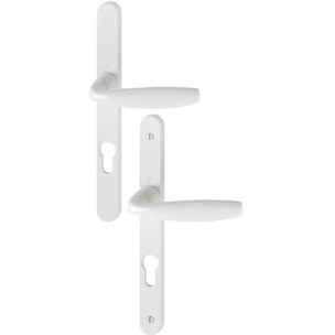 Ensemble de porte sur plaque étroite New-York 1810RH/300LMSGL/1810 HOPPE Blanc pur PZ70 - 3293347