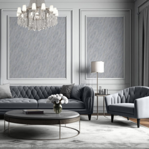 Papier peint effet marbre gris perle veiné doré