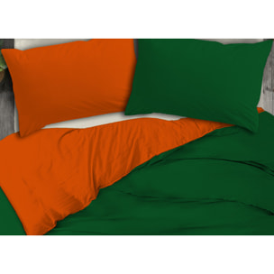 Copripiumino No Stiro Tinta Unita Bicolor Francesca Bosco Rust