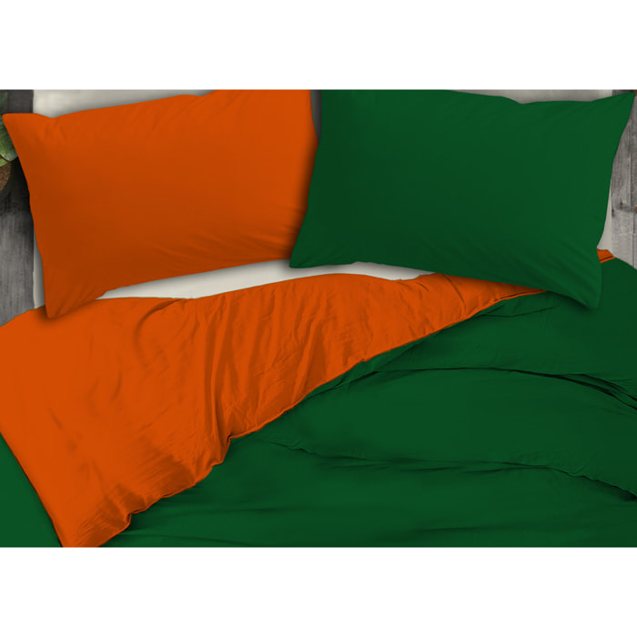 Copripiumino No Stiro Tinta Unita Bicolor Francesca Bosco Rust