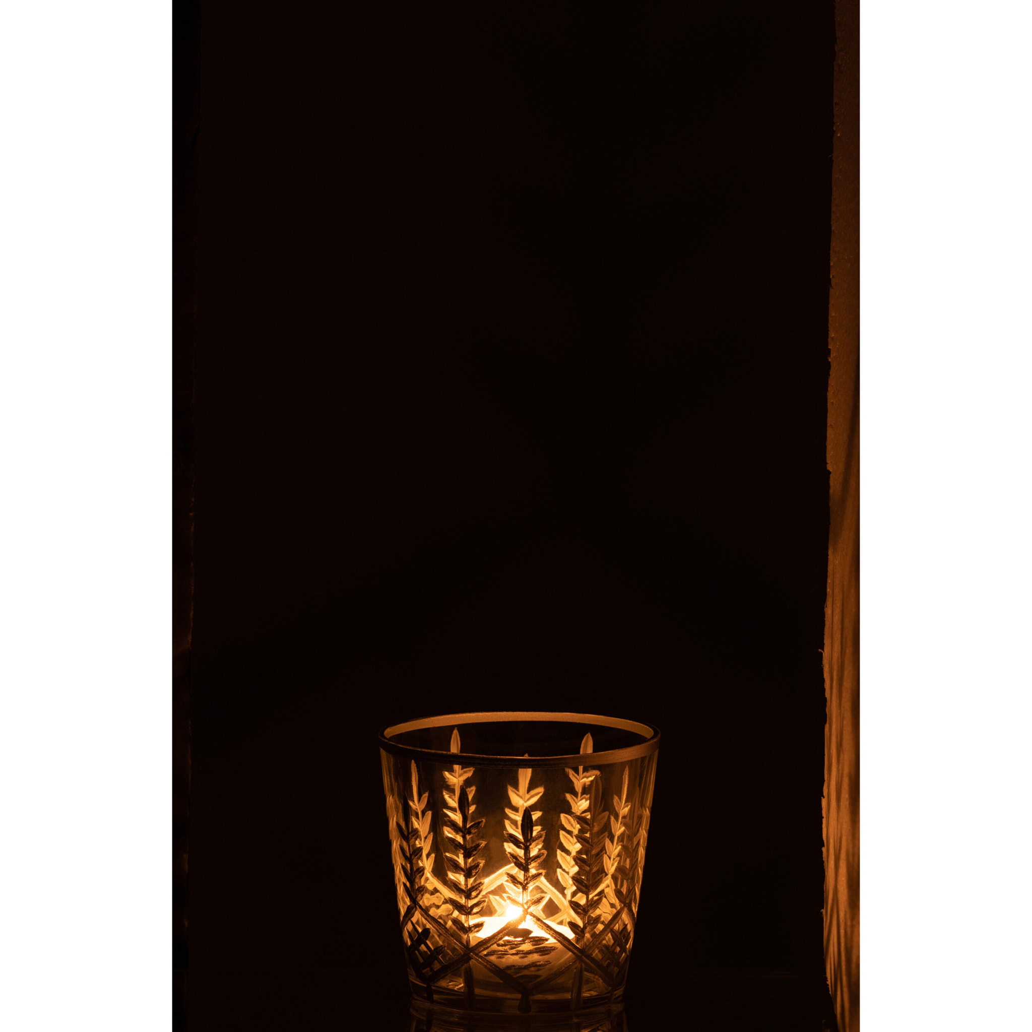 J-Line photophore Chloé - verre - transparent/argent - small - 2 pièces