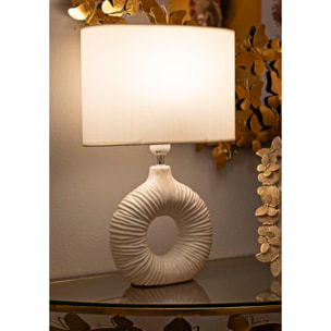 LAMPADA DA TAVOLO SETA BIANCA CM 28,5X15X43