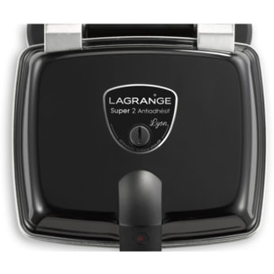 Croque, gaufrier, gaufrette LAGRANGE super 2 antiadhésif noir gaufres +GT+CM