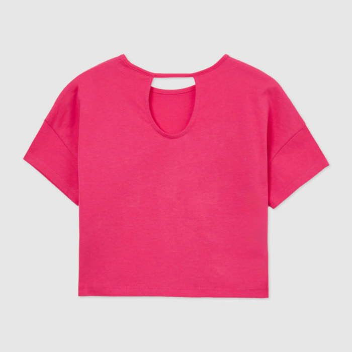 T-shirt crop applicazioni in crochet