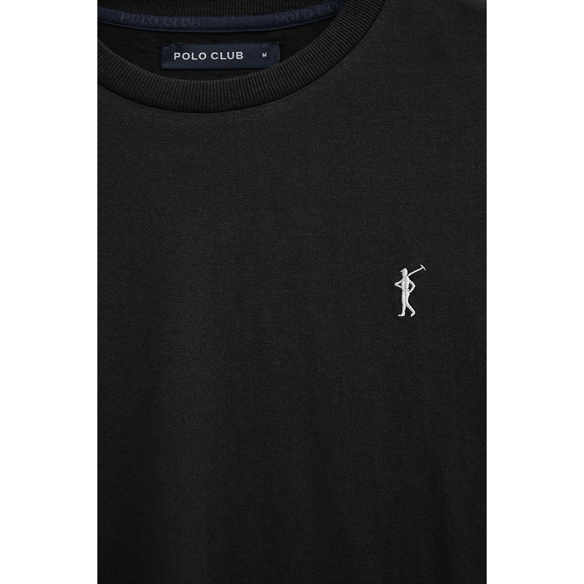 Camiseta negra de manga larga y corte recto con bordado Rigby Go