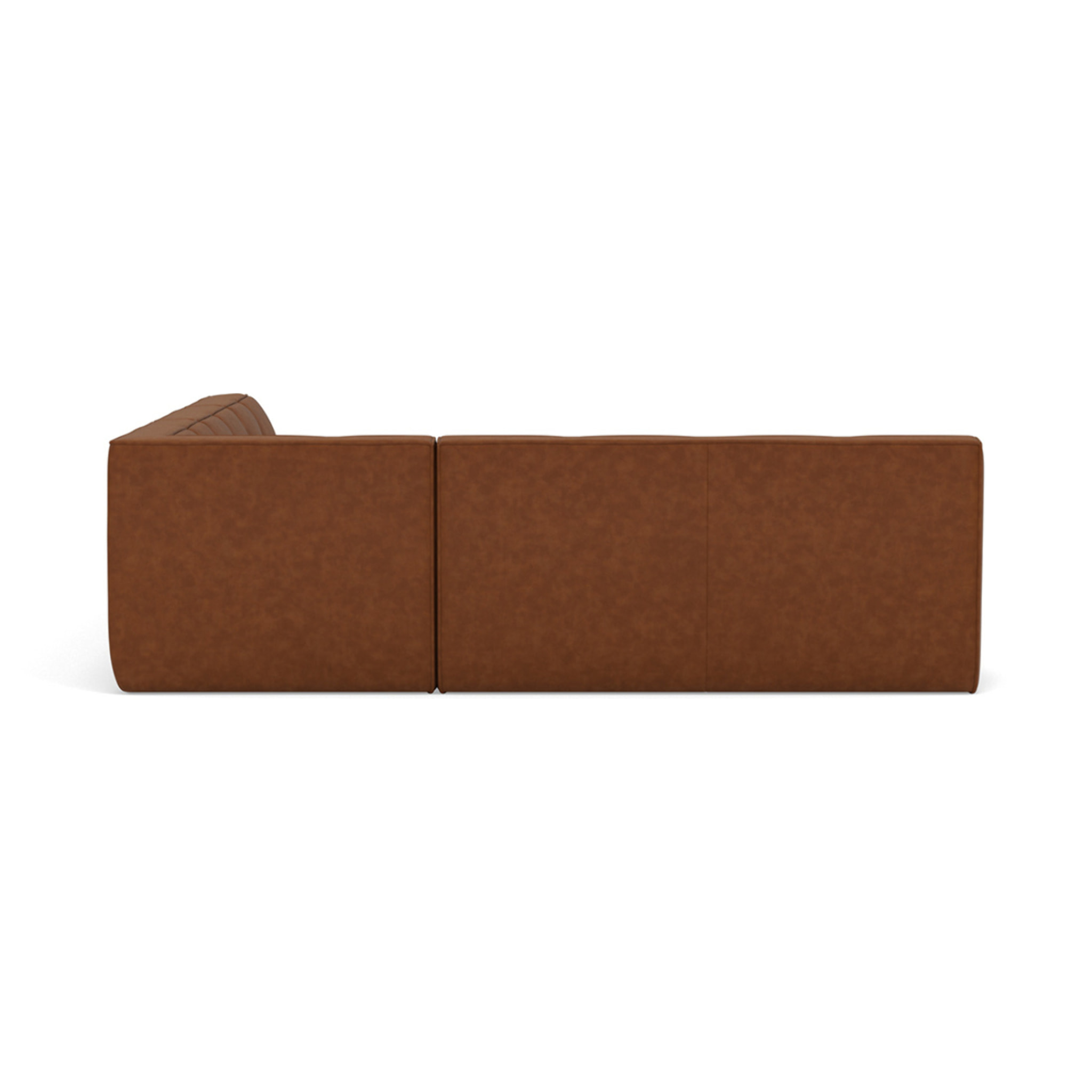 Alya - canapé modulable d'angle réversible 5 places en simili - Cognac