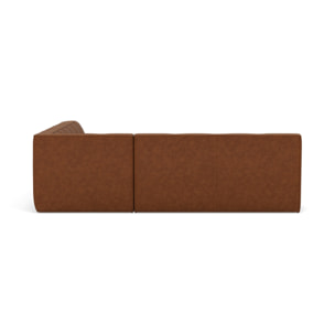 Alya - canapé modulable d'angle réversible 5 places en simili - Cognac
