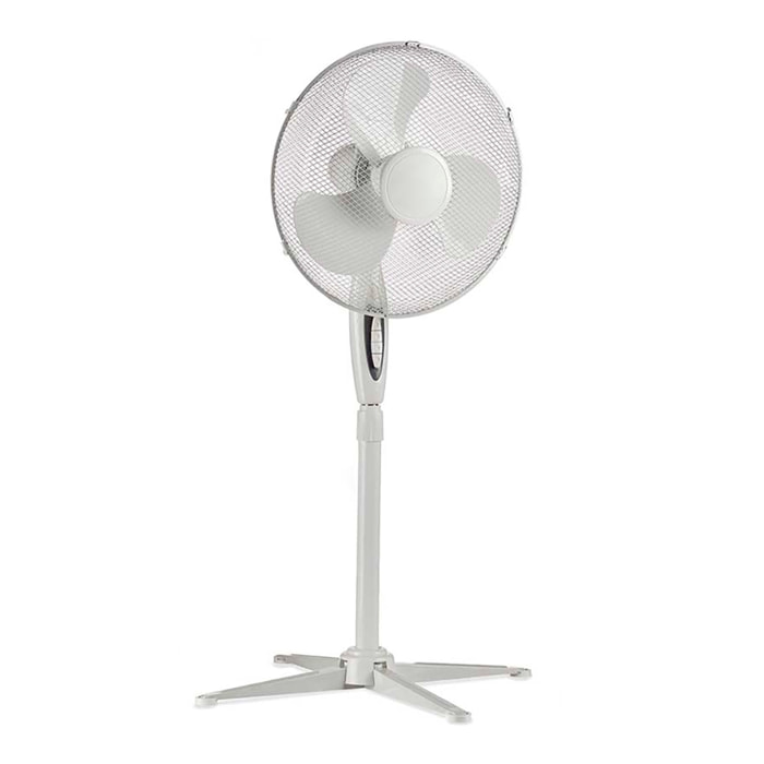 Ventilatore da pavimento con oscillazione di 180º. 45W di potenza e 3 velocità.
