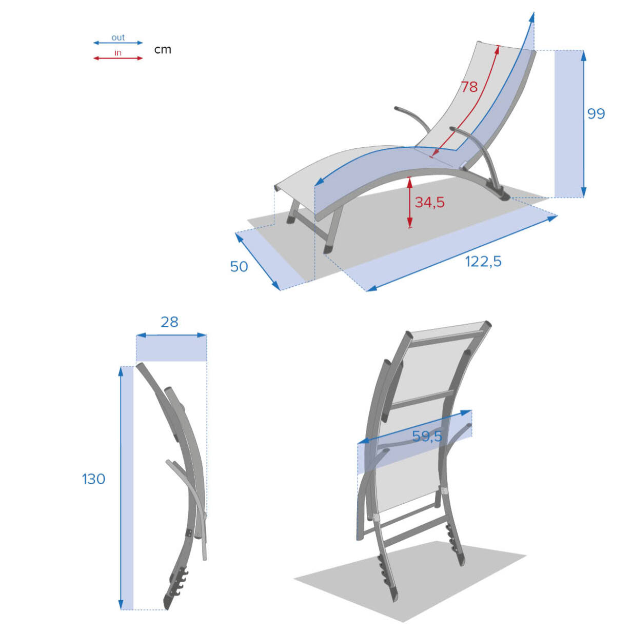 Transat Samba Bleu canard & Graphite
