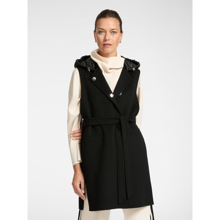 Elena Mirò - Cappotto sporty senza maniche - Nero