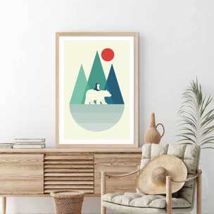 Affiche  walking on the moon Affiche + cadre en bois - Chêne