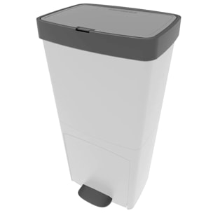 Poubelle pédale tri sélectif PICEA blanc 70L