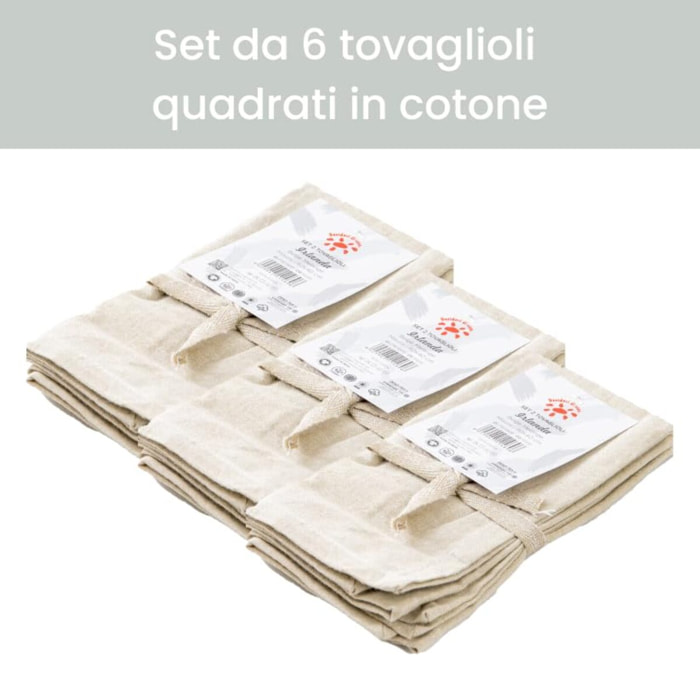 Intrecci – Set 6 tovaglioli in puro cotone 40x40 cm