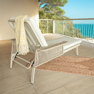 Lot de 2 chaises longues en aluminium beige FIGARI