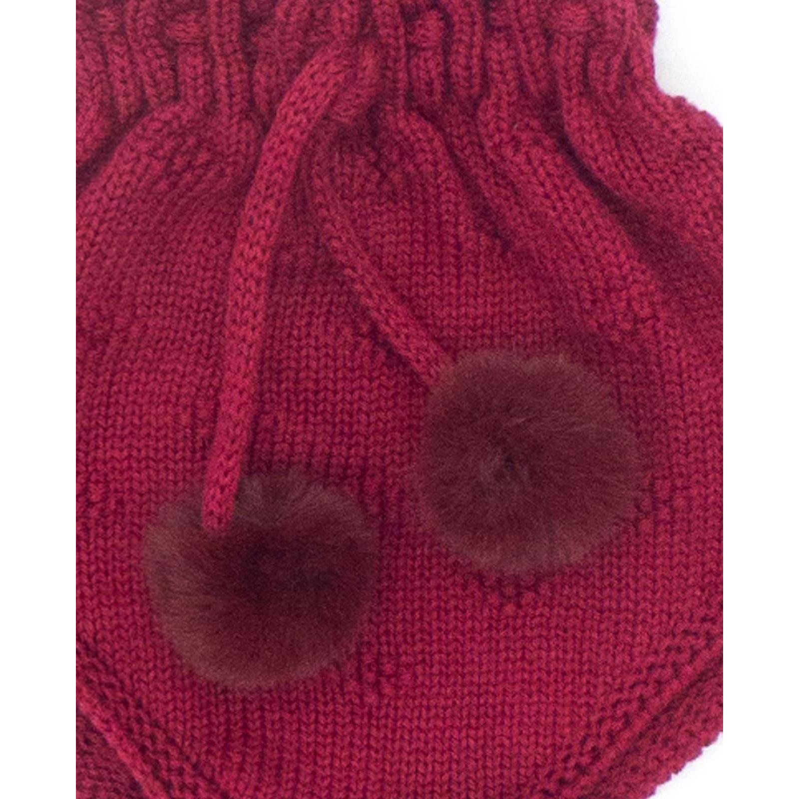 Ranita con pompón de pelo ecológico granate