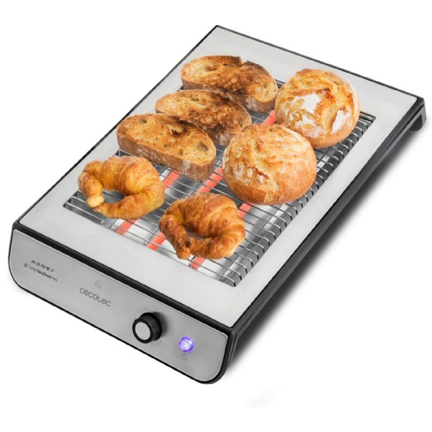 Cecotec Tostador Plano Horizontal Turbo Easy Toast Inox. 900 W de Potencia en 6