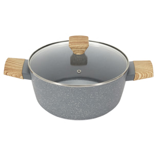 Faitout Aluminium Forge Manche Effet Bois 24cm