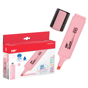 PACK 12 MARCADORES LONG LIFE PASTEL ROSA