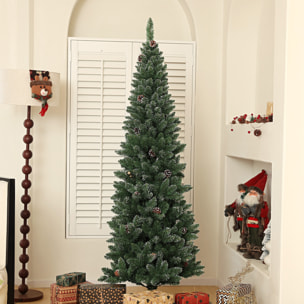 Árbol de Navidad 180 cm Árbol de Navidad Artificial con 618 Ramas 30 Piñas y Soporte de Metal Árbol Navideño para Salón Interior Verde