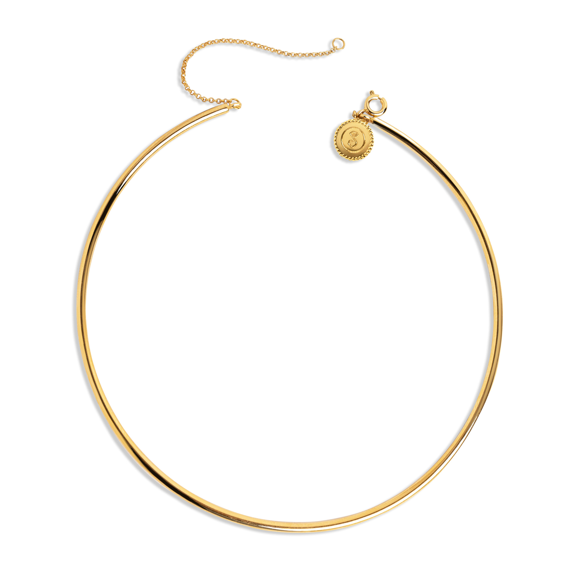 Collana Choker Line Chain  in Acciaio Placcato Oro