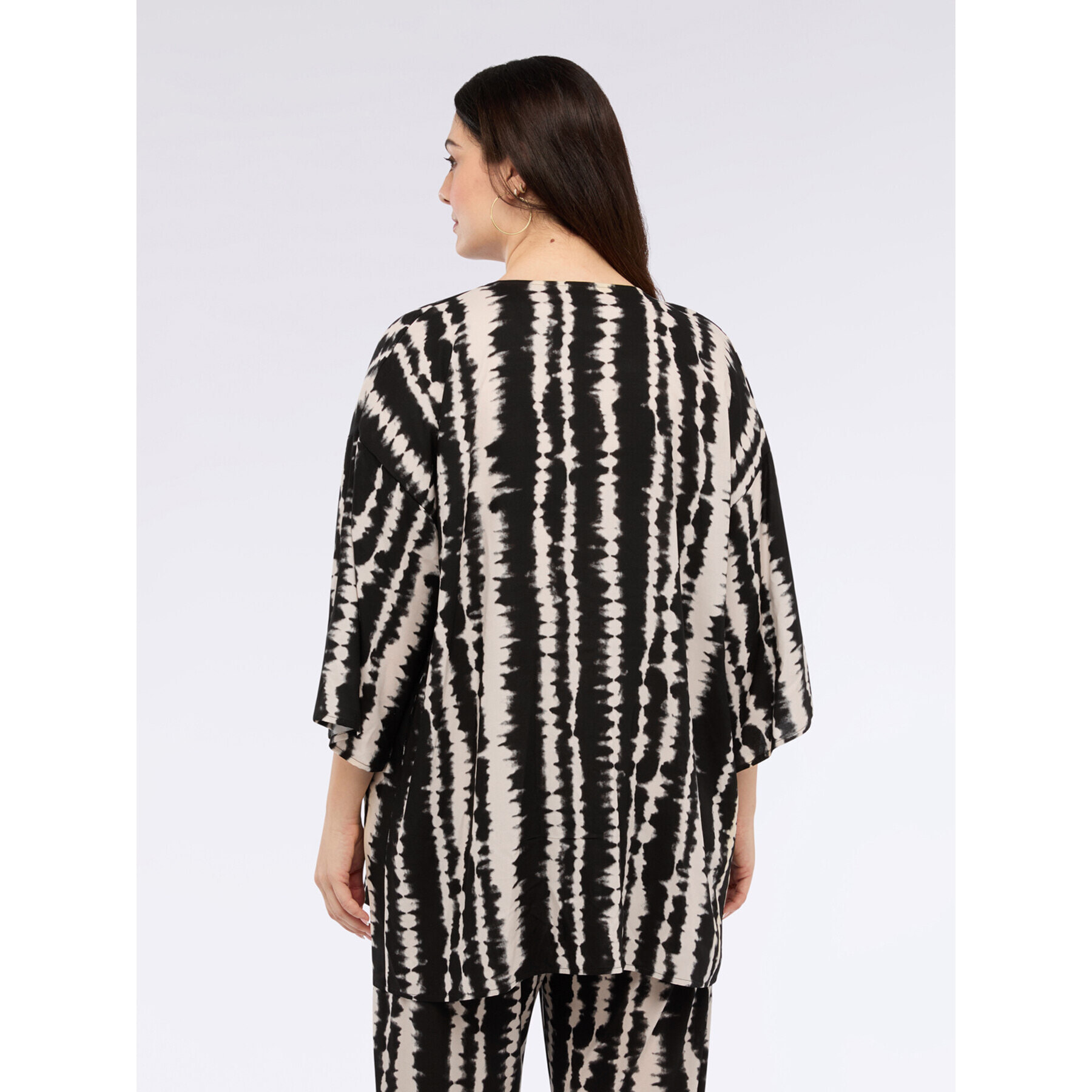 Fiorella Rubino - Kimono stampa tie dye - Nero