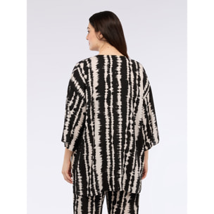 Fiorella Rubino - Kimono stampa tie dye - Nero
