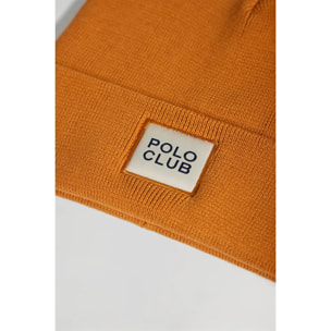 Cappellino curcuma in lana unisex con particolare Polo Club