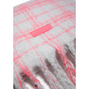 Bufanda con Estampado de Cuadros Nordic Bomb Plaid Scarf en Gris y Rosa D.Franklin