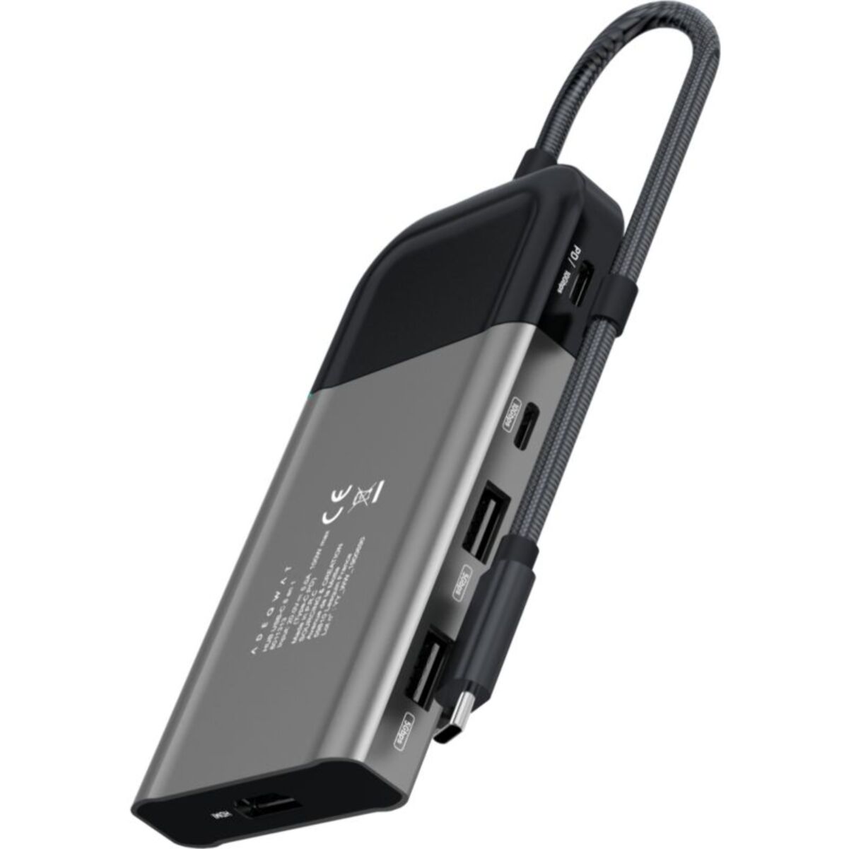 Hub USB C ADEQWAT USB-C / multiports 8 en 1