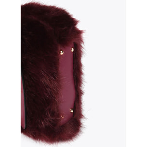 Tracolla in pelle effetto pelo