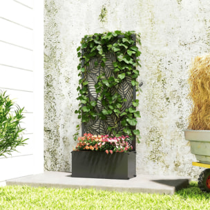Jardinière avec treillis haut design végétal - jardinière métal époxy noir
