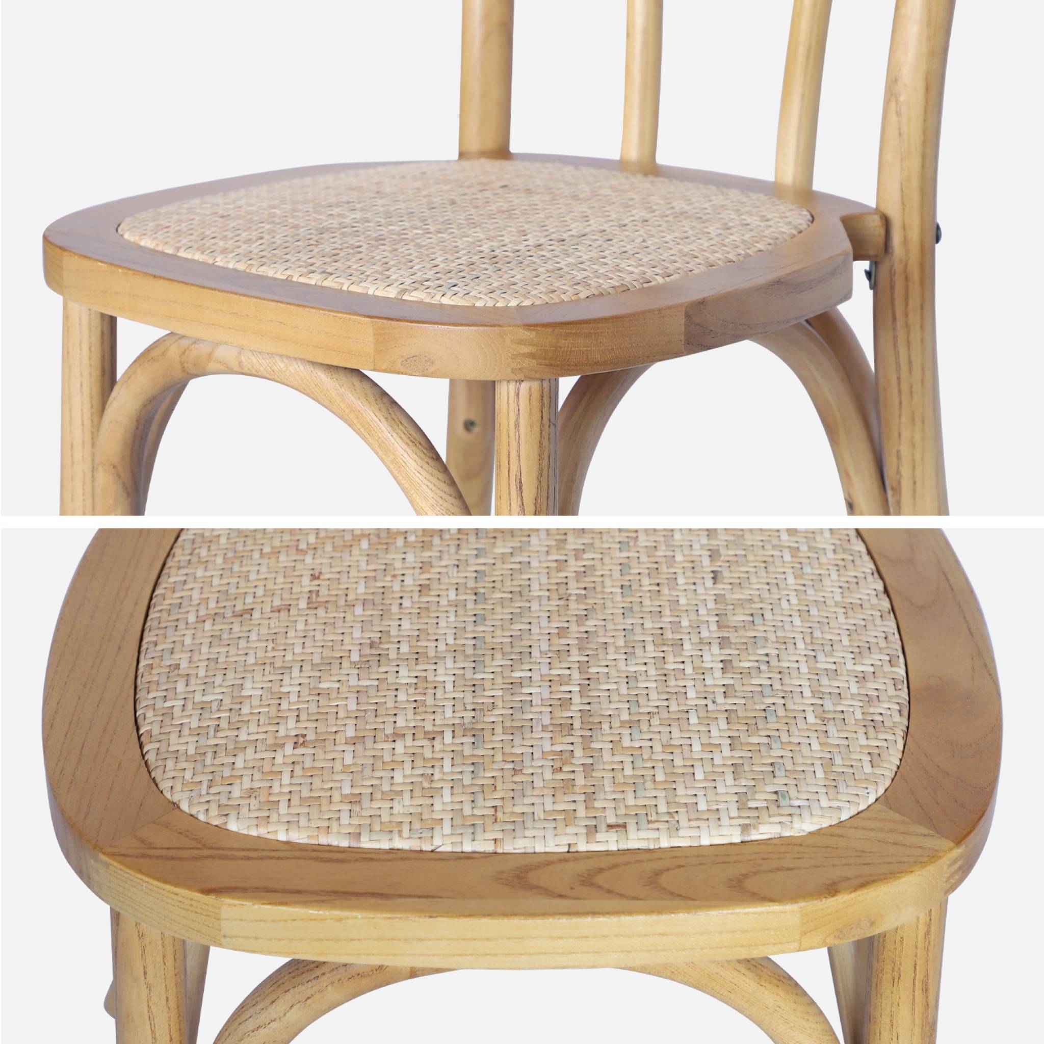 Chaise vintage bois et rotin (lot de 4) BASTILLE