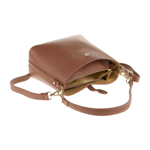 Borsa a spalla da donna Made in Italy - Modello Valeria Elite - 100% pelle - 22.0 x 19.5 x 10.5 cm