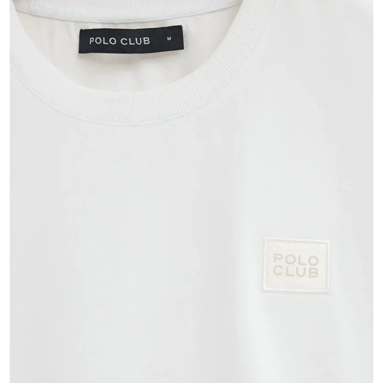 Camiseta blanca de corte holgado con parche Polo Club