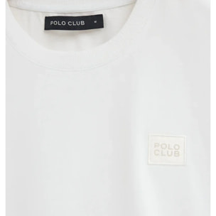 Camiseta blanca de corte holgado con parche Polo Club