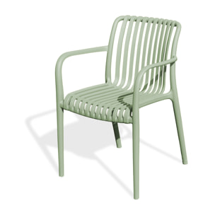 TIAGO - Fauteuil de jardin empilable en Polypropylène vert olive