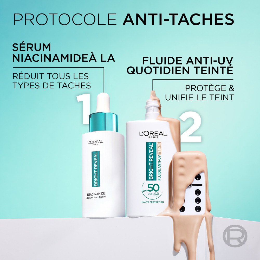 L'Oréal Paris Bright Reveal Fluide Anti-UV SPF 50 Teinte Claire Niacinamide 50ml
