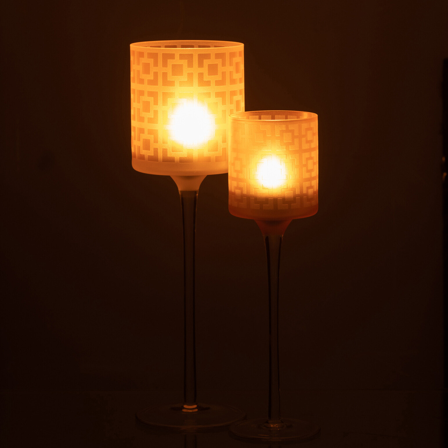 J-Line photophore Sur Pied - verre - beige - large