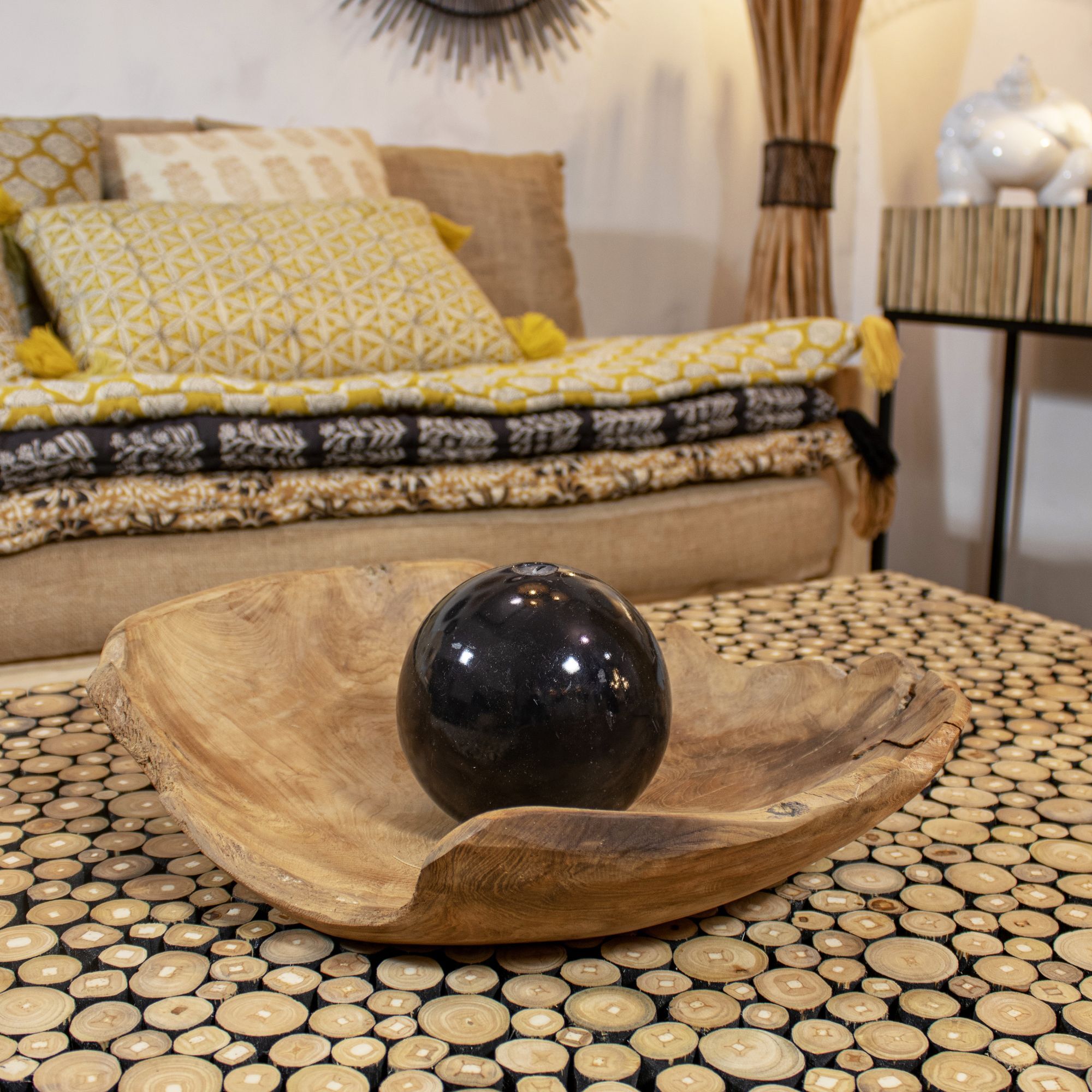 Coupe en bois de teck 35cm EROSION