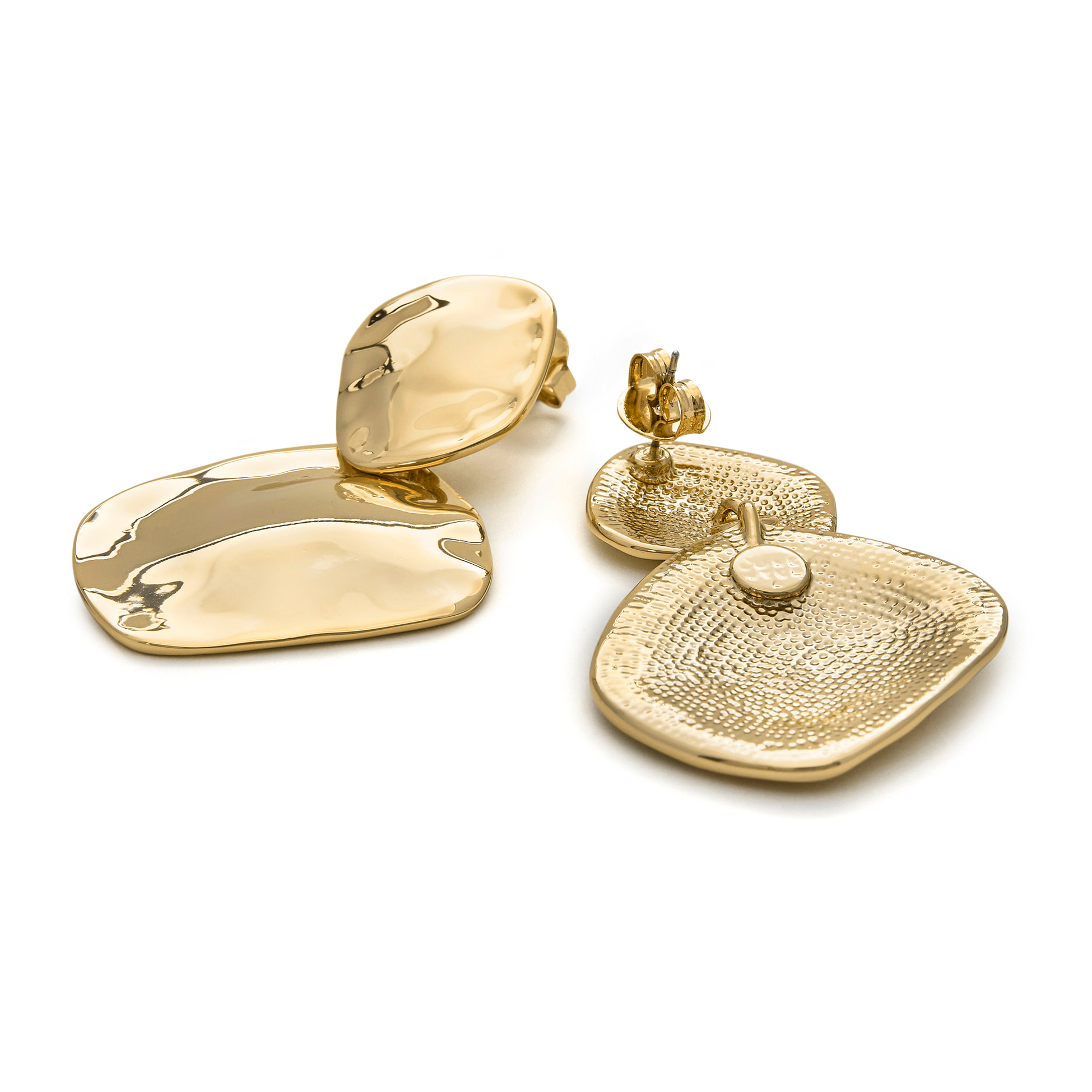 Pendientes acabados en oro amarillo de 18K