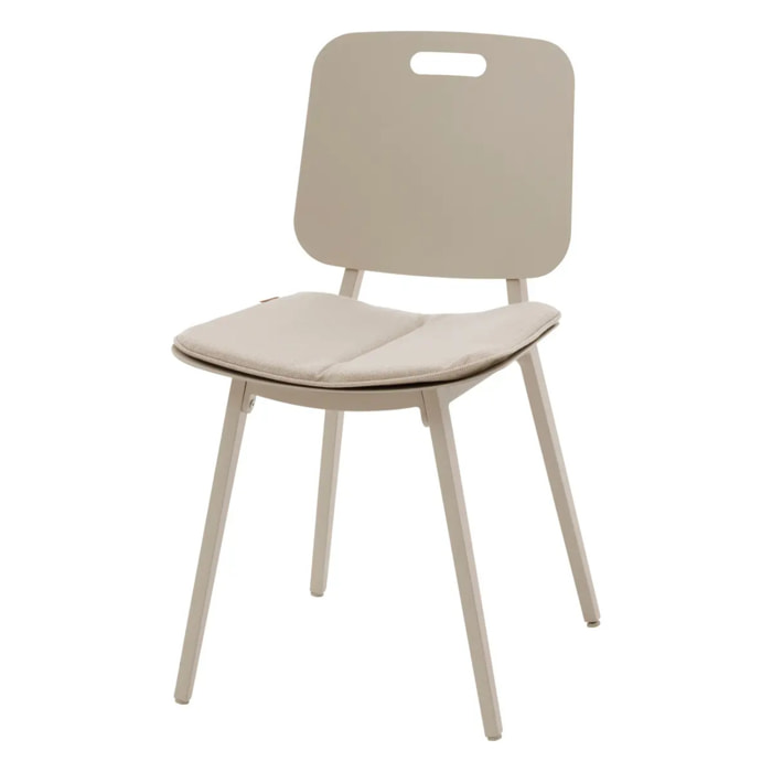 Lot de 2 chaises de jardin "Terzano" argile & beige aluminium