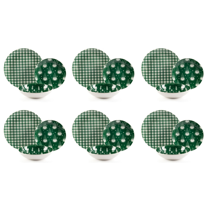 Service de Table 18 pièces Excelsa - Green Winter, Porcelaine Verte