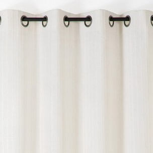 Rideau en lin et coton rayures tuftées - Blanc