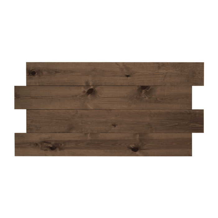 Tête de lit asymétrique en bois massif ton noyer de différentes tailles